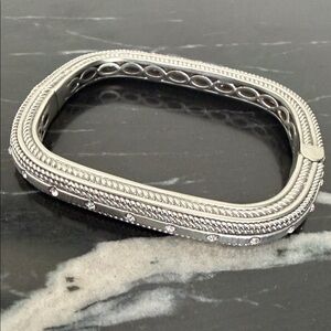 Silver Square Bangle Bracelet